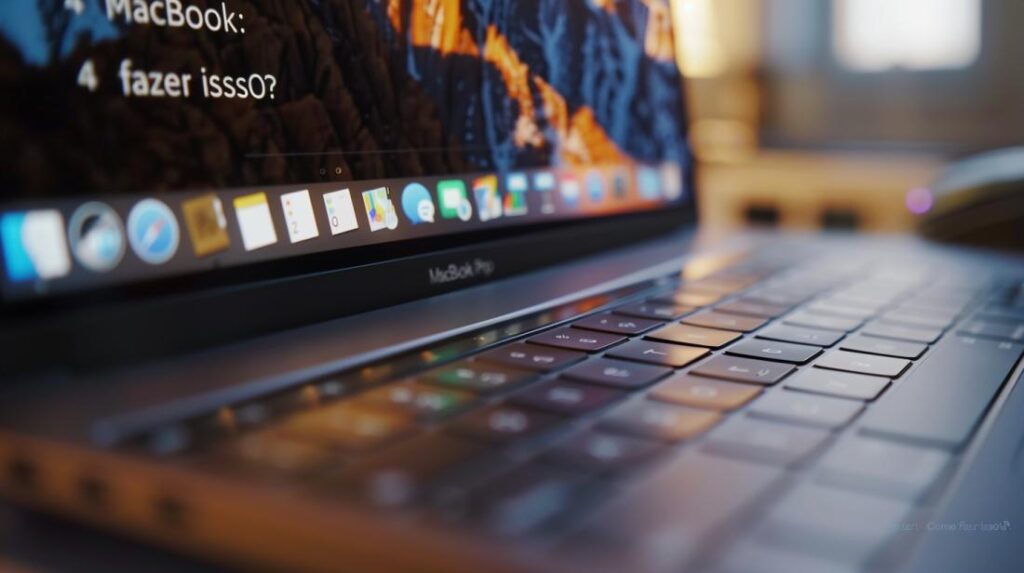 Fotografia iperrealistica dello schermo di un MacBook Pro durante uno screenshot.